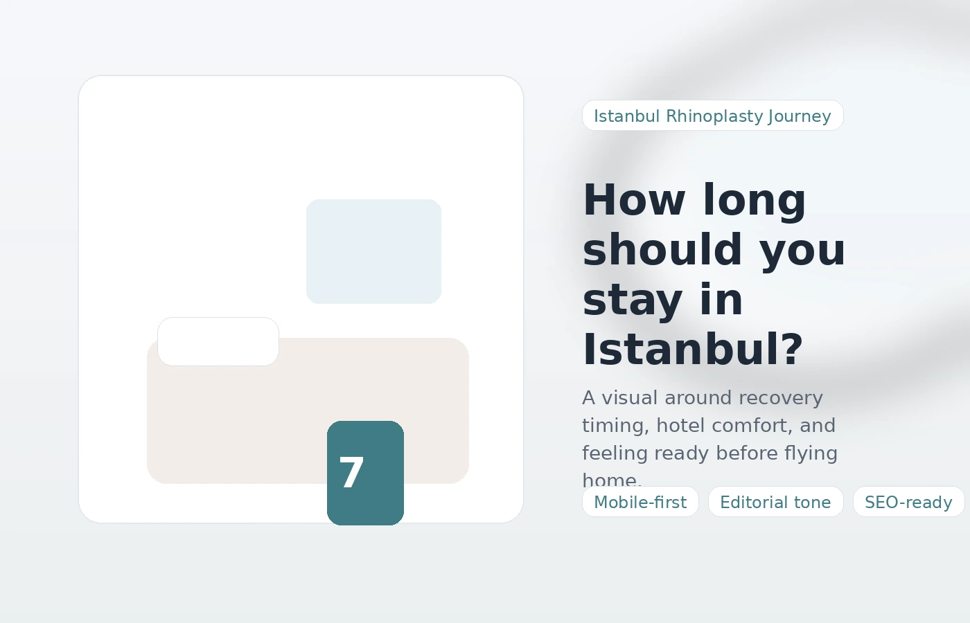 Editorial illustration representing hotel stay planning for rhinoplasty travel in Turkey